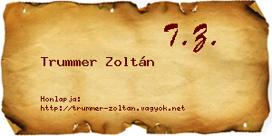 Trummer Zoltán névjegykártya